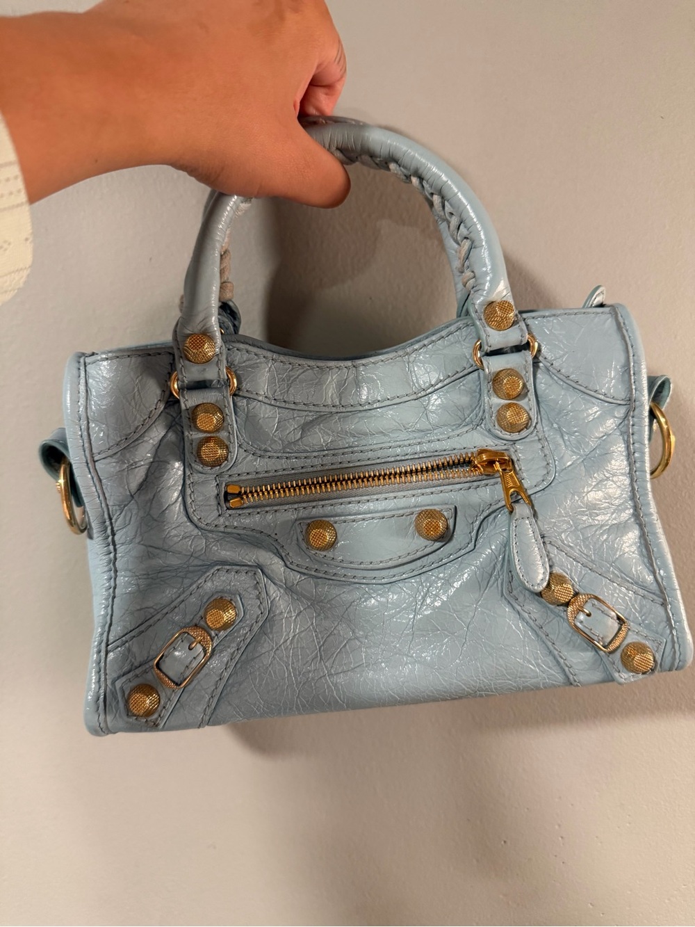 Light Blue balenciaga le city bag